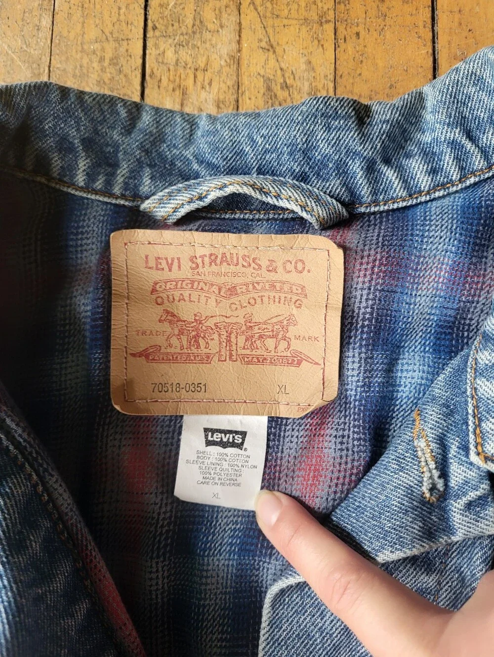 Men's Vintage Levi's Denim Jacket With Flannel Lining Sz Xl
